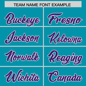 Custom Teal Purple Personalized Classic Authentic Baseball Jersey