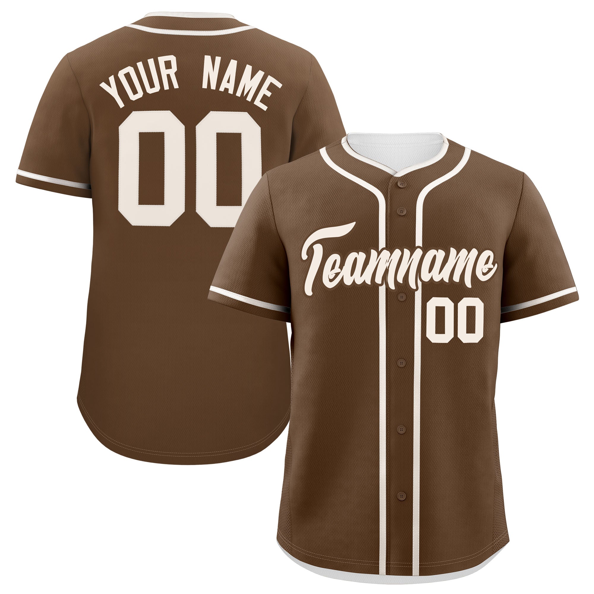 Custom Light Brown Cream Personalized Classic Authentic Baseball Jersey