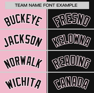 Custom Light Pink Black Two Tone Striped Fashion Authentic Baseball Jersey