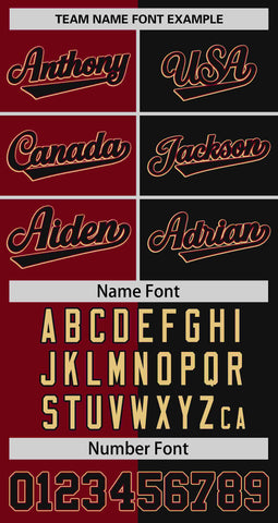 Custom Crimson Black Two Tone Striped Fashion Authentic Baseball Jersey