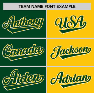 Custom Green Gold Two Tone Striped Fashion Authentic Baseball Jersey