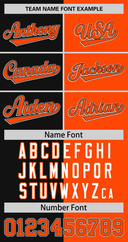 Custom Black Orange Two Tone Striped Fashion Authentic Baseball Jersey