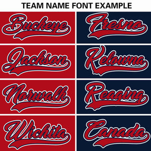 Custom Red Navy Two Tone Striped Fashion Authentic Baseball Jersey