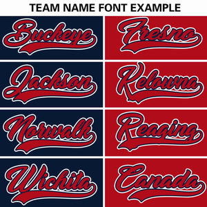 Custom Navy Red Two Tone Striped Fashion Authentic Baseball Jersey