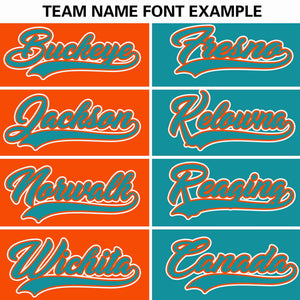 Custom Orange Aqua Two Tone Striped Fashion Authentic Baseball Jersey