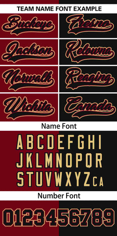 Custom Crimson Black Two Tone Striped Fashion Authentic Baseball Jersey