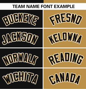 Custom Black Old Gold Stripe-Solid Combo Fashion Authentic Baseball Jersey