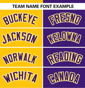 Custom Gold Purple Stripe-Solid Combo Fashion Authentic Baseball Jersey