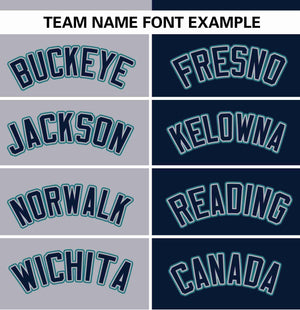 Custom Gray Navy Stripe-Solid Combo Fashion Authentic Baseball Jersey