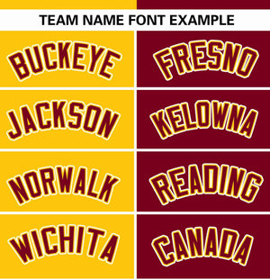 Custom Gold Crimson Stripe-Solid Combo Fashion Authentic Baseball Jersey