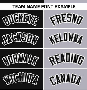 Custom Black Gray Stripe-Solid Combo Fashion Authentic Baseball Jersey