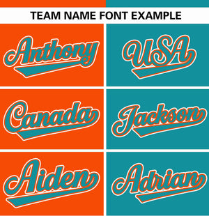 Custom Orange Aqua Stripe-Solid Combo Fashion Authentic Baseball Jersey