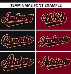 Custom Black Crimson Stripe-Solid Combo Fashion Authentic Baseball Jersey