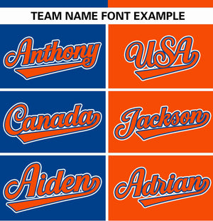 Custom Royal Orange Stripe-Solid Combo Fashion Authentic Baseball Jersey