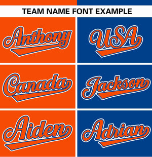 Custom Orange Royal Stripe-Solid Combo Fashion Authentic Baseball Jersey