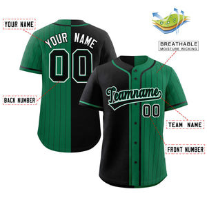 Custom Black Kelly Green Stripe-Solid Combo Fashion Authentic Baseball Jersey