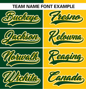 Custom Green Gold Stripe-Solid Combo Fashion Authentic Baseball Jersey