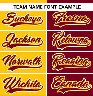 Custom Gold Crimson Stripe-Solid Combo Fashion Authentic Baseball Jersey