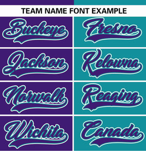 Custom Purple Teal Stripe-Solid Combo Fashion Authentic Baseball Jersey