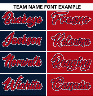 Custom Navy Red Stripe-Solid Combo Fashion Authentic Baseball Jersey