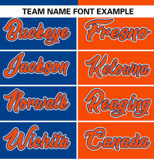 Custom Royal Orange Stripe-Solid Combo Fashion Authentic Baseball Jersey