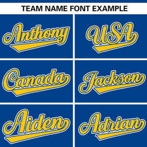 Custom Royal Gold Raglan Sleeves Gradient Thick Stripe Authentic Baseball Jersey