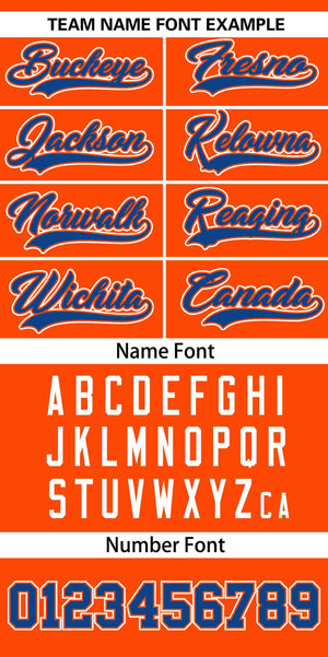 Custom Orange Royal Raglan Sleeves Gradient Thick Stripe Authentic Baseball Jersey