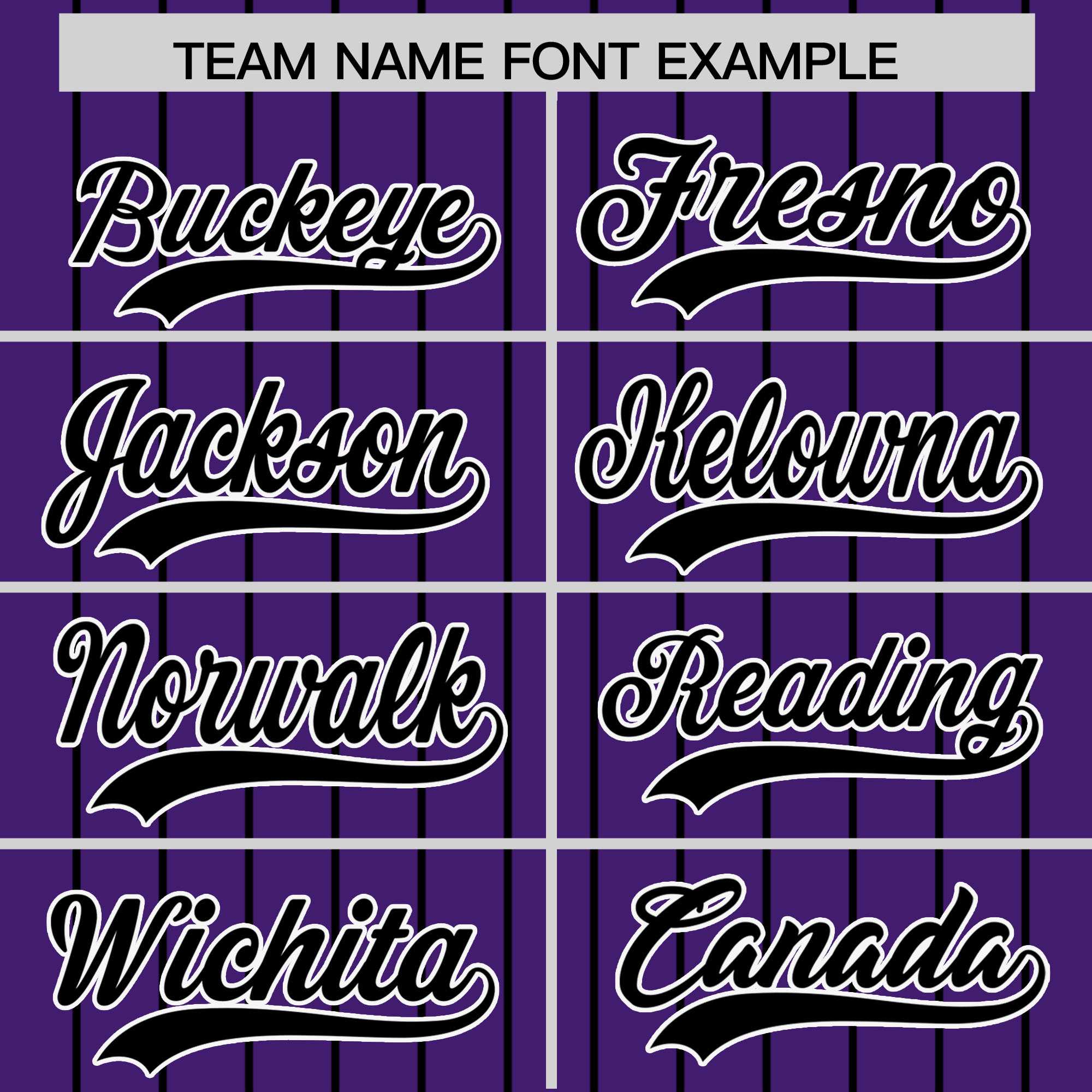 Custom Purple Black Pinstripe Personalized Two-Tone Authentic Baseball Jersey