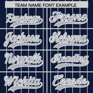 Custom Navy Gray Pinstripe Personalized Two-Tone Authentic Baseball Jersey