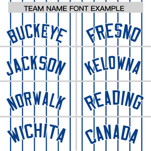 Custom White Royal Pinstripe Personalized Two-Tone Authentic Baseball Jersey