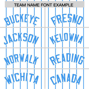 Custom White Powder Blue Pinstripe Personalized Two-Tone Authentic Baseball Jersey