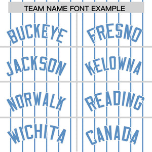 Custom White Light Blue Pinstripe Personalized Two-Tone Authentic Baseball Jersey