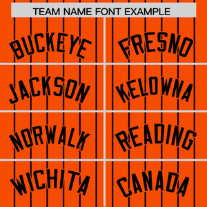 Custom Orange Black Pinstripe Personalized Two-Tone Authentic Baseball Jersey