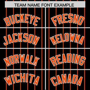 Custom Black Orange Pinstripe Personalized Two-Tone Authentic Baseball Jersey