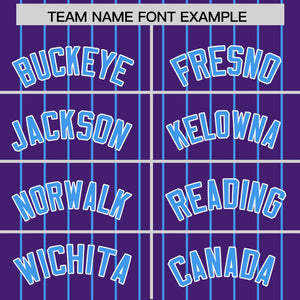 Custom Purple Powder Blue Pinstripe Personalized Two-Tone Authentic Baseball Jersey