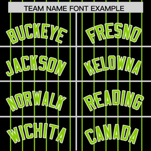 Custom Black Neon Green Pinstripe Personalized Two-Tone Authentic Baseball Jersey