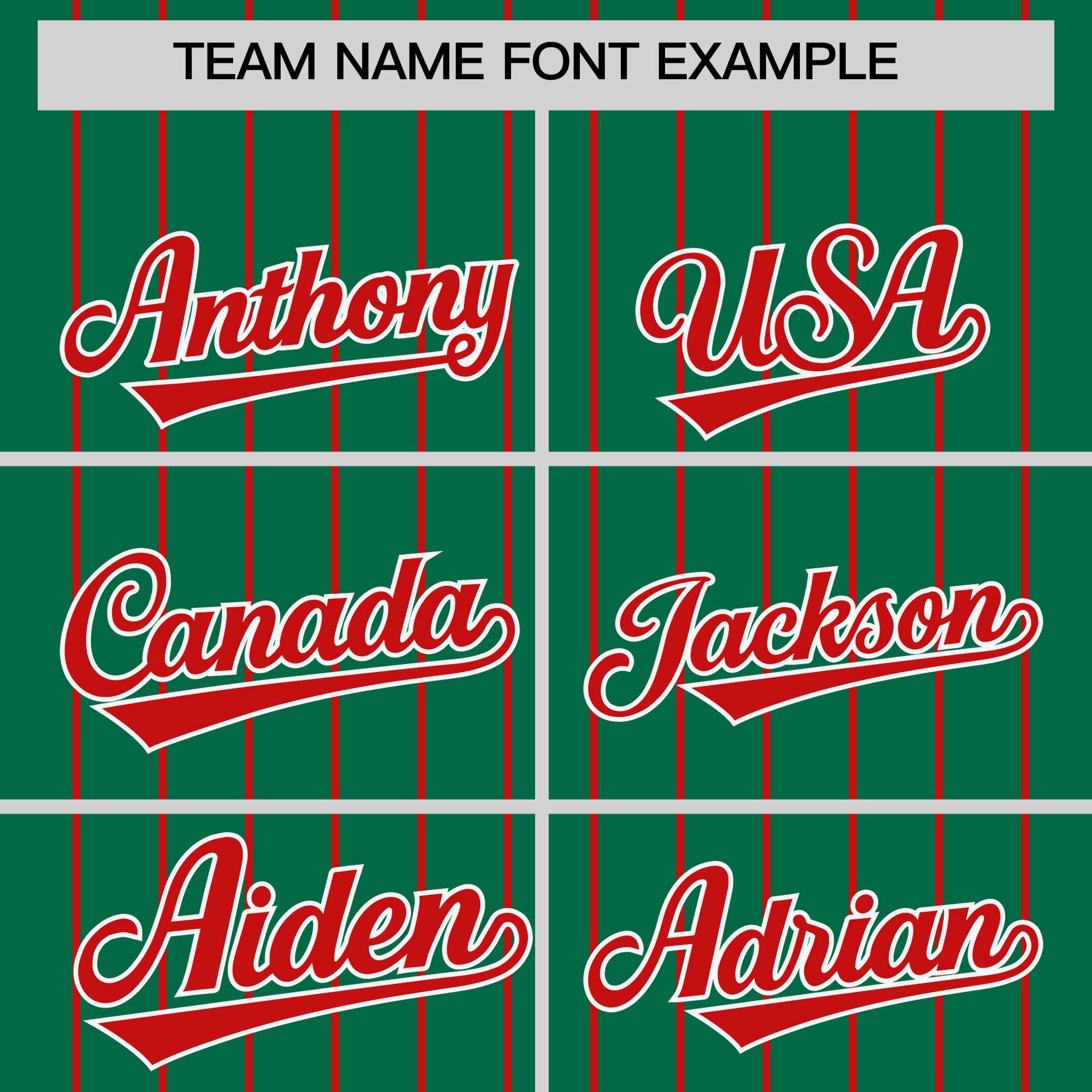 Custom Kelly Green Red Pinstripe Personalized Two-Tone Authentic Baseball Jersey