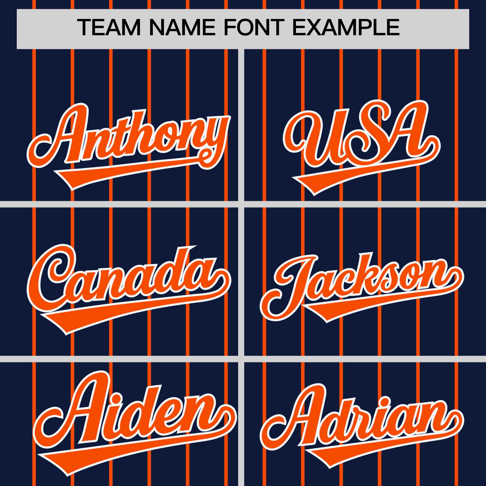 Custom Navy Orange Pinstripe Personalized Two-Tone Authentic Baseball Jersey