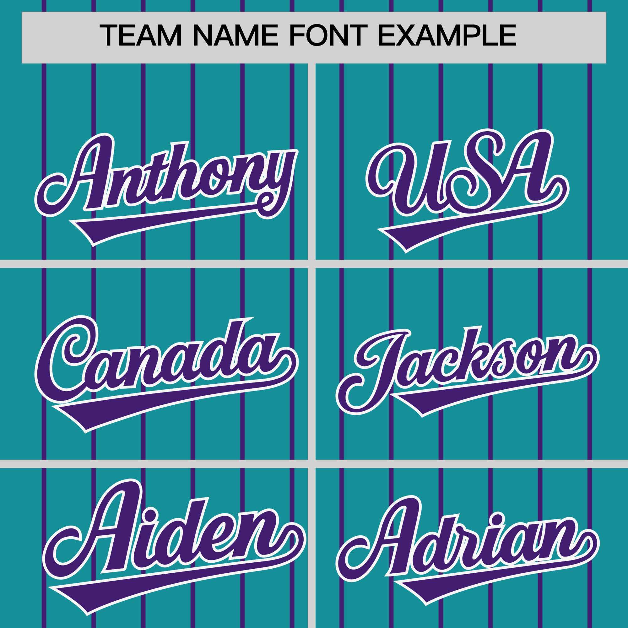 Custom Teal Purple Pinstripe Personalized Two-Tone Authentic Baseball Jersey