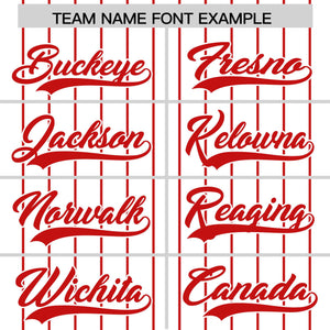 Custom White Red Pinstripe Personalized Two-Tone Authentic Baseball Jersey