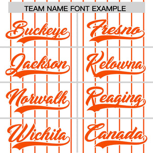 Custom White Orange Pinstripe Personalized Two-Tone Authentic Baseball Jersey