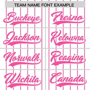 Custom White Pink Pinstripe Personalized Two-Tone Authentic Baseball Jersey