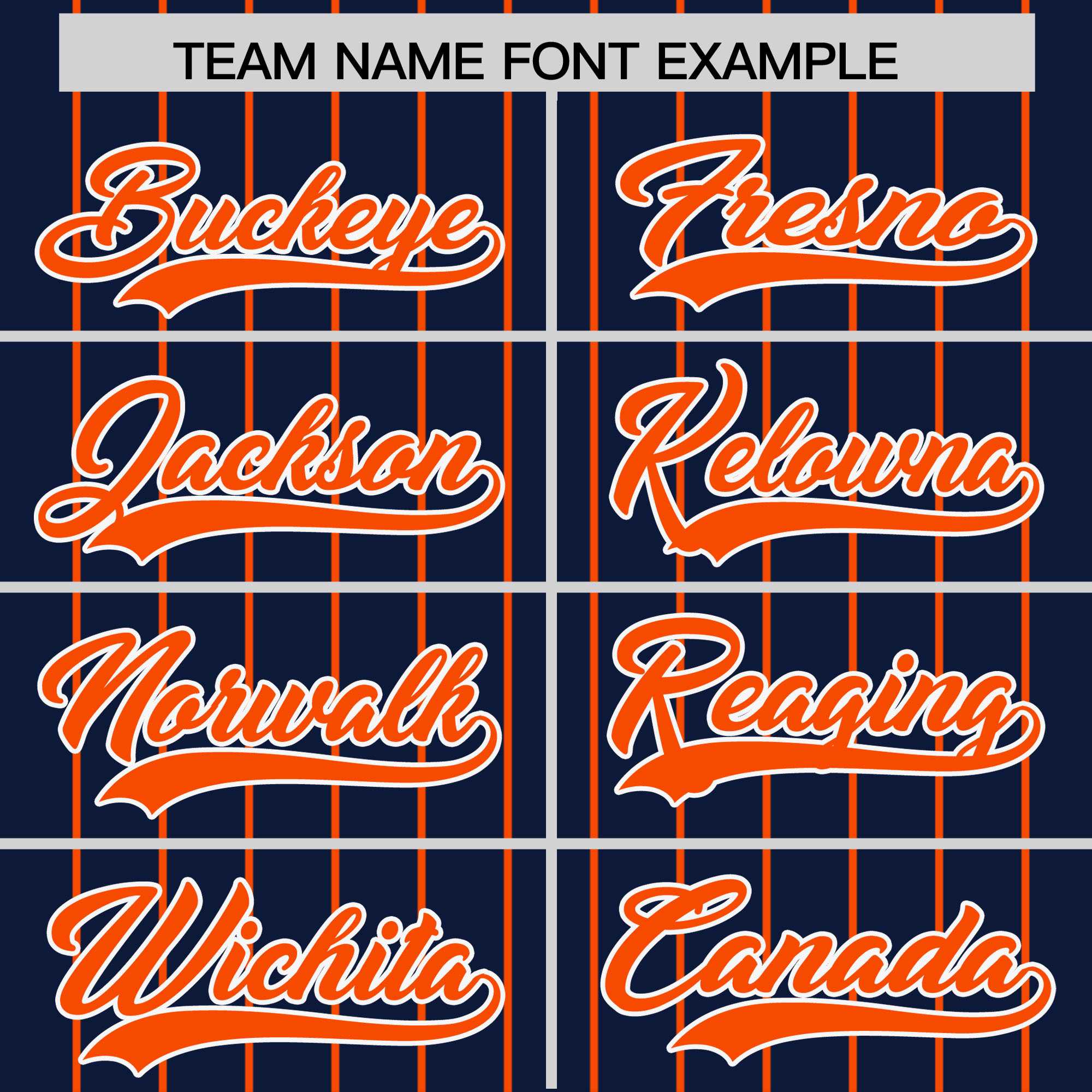 Custom Navy Orange Pinstripe Personalized Two-Tone Authentic Baseball Jersey