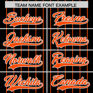 Custom Black Orange Pinstripe Personalized Two-Tone Authentic Baseball Jersey