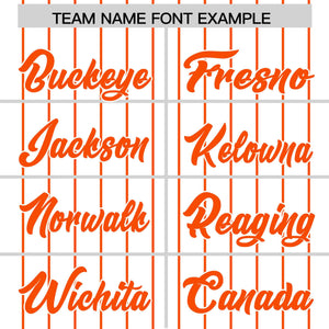 Custom White Orange Pinstripe Personalized Two-Tone Authentic Baseball Jersey