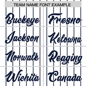 Custom White Navy Pinstripe Personalized Two-Tone Authentic Baseball Jersey