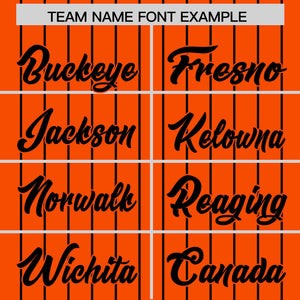 Custom Orange Black Pinstripe Personalized Two-Tone Authentic Baseball Jersey