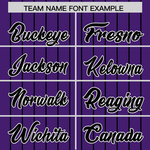 Custom Purple Black Pinstripe Personalized Two-Tone Authentic Baseball Jersey