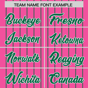 Custom Pink Kelly Green Pinstripe Personalized Two-Tone Authentic Baseball Jersey