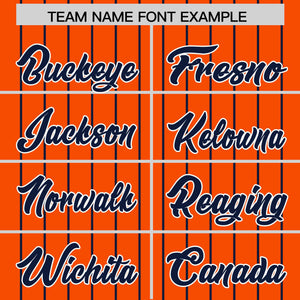 Custom Orange Navy Pinstripe Personalized Two-Tone Authentic Baseball Jersey